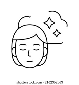 woman nostalgia line icon vector. woman nostalgia sign. isolated contour symbol black illustration