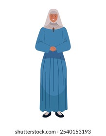 Mujer monja carácter católico aislado