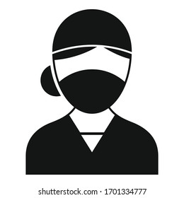 Woman nurse icon. Simple illustration of woman nurse vector icon for web design isolated on white background