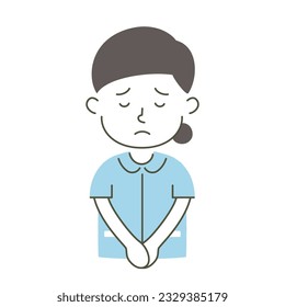 woman, nurse, medical care, simple, simple substance, human, illustration, vector, apologize, apology