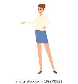 Woman office agent icon. Cartoon of woman office agent vector icon for web design isolated on white background