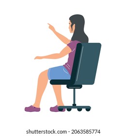 woman in office chair character