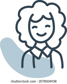 Woman in the office, illustration, vector, on a white background.