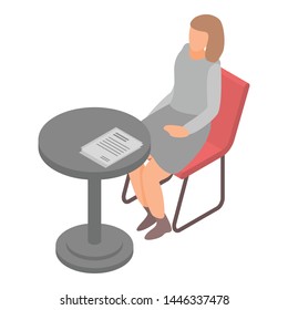 Woman office manager icon. Isometric of woman office manager vector icon for web design isolated on white background