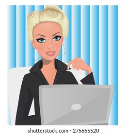 A woman in an office setting