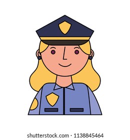 woman officer police character icon
