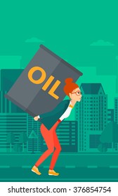 Woman with oil can.