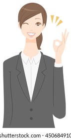 woman ok sign