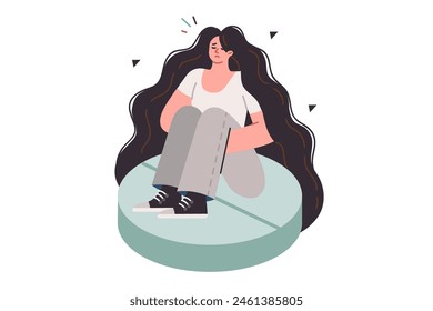 Woman is on antidepressants allow to forget about stress and temporarily relieve of depression, but are addictive. Antidepressants destroy personality of girl in need of rehabilitation