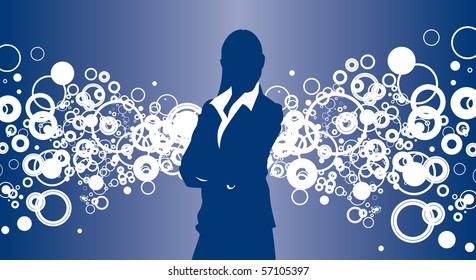 woman on a bubble background