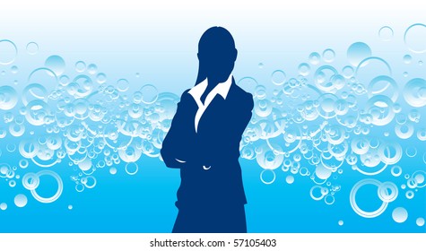 woman on a bubble background