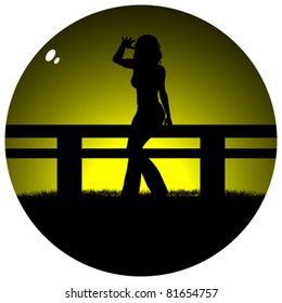 woman on field