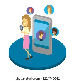 Woman on internet