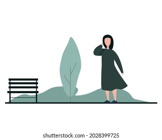 Woman On Journey Illustration Vector Walking Stock Vector (Royalty Free ...