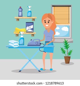 Woman on laundry