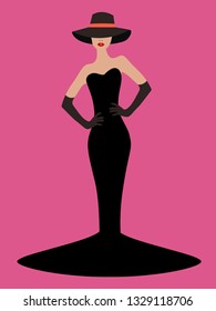A woman on a pink background
