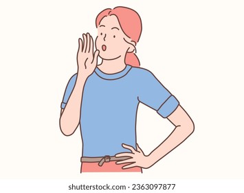 Woman on Talking vector illustration