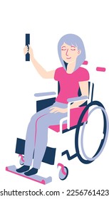 Woman on Wheelchair holding banner illustration