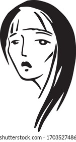 Woman on the white back ground