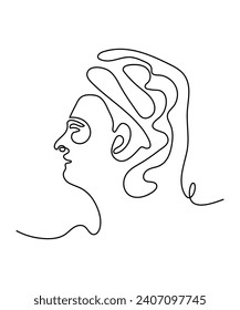 woman one line art, vector best line icon.
