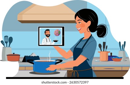Woman Online Culinary cooking class