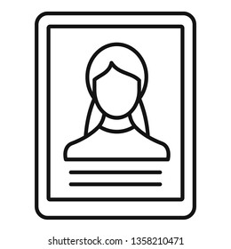Woman online learning icon. Outline woman online learning vector icon for web design isolated on white background