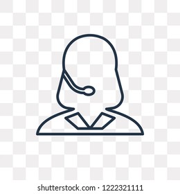 Woman online vector outline icon isolated on transparent background, high quality linear Woman online transparency concept can be used web and mobile