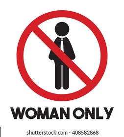 Woman Only Vector Icon - Men Prohibited