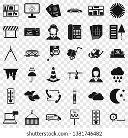 Woman operator icons set. Simple style of 36 woman operator vector icons for web for any design