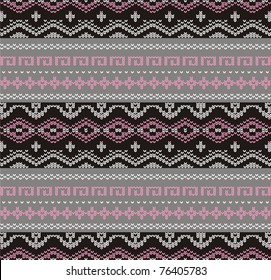 Woman ornamental pattern for knitting and embroidery.