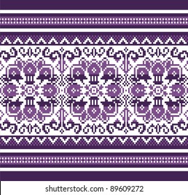 Woman ornamental pattern for knitting and embroidery.