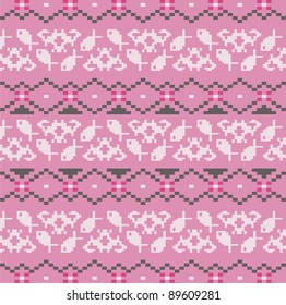 Woman ornamental pattern for knitting and embroidery.