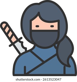 Woman Outline Filled Style Icon