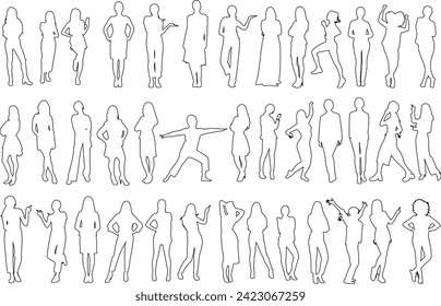 woman outlines in diverse