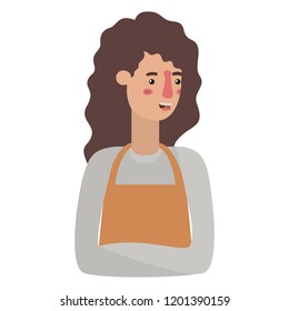 woman in overalls avatar character