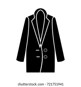 Woman overcoat icon .