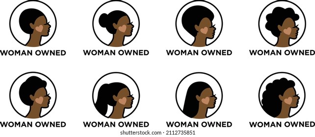 Woman Owned Business - Vector Icons - Minority Owned Diversity Illustrations