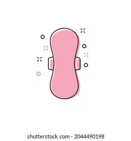 Woman Pad Icon.  Feminine Sanitary Pad  Icon 