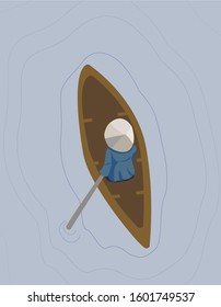 Woman Paddling Boat Stock Vector (Royalty Free) 1601749537 | Shutterstock