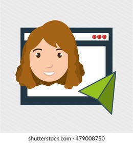 woman page web cursor