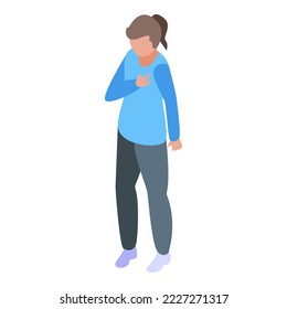 Woman panic attack icon isometric vector. Fear disorder. Stress sad