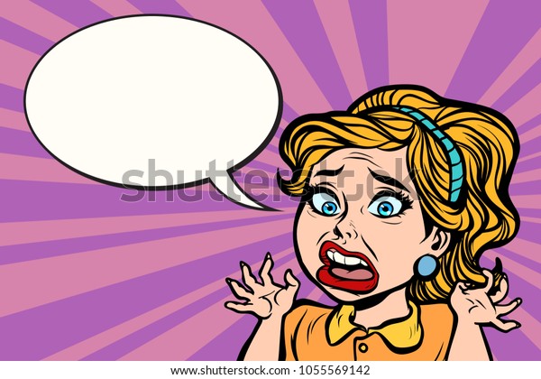 Femme Paniquee Emotion Et Stress Dessins Image Vectorielle De Stock Libre De Droits