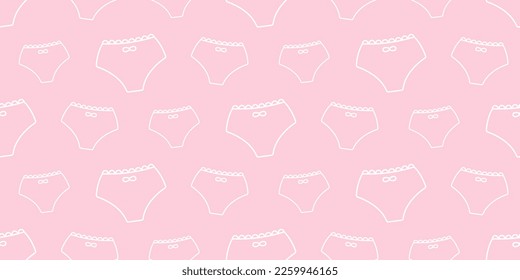 Woman Panties seamless pattern. Female underwear clothes bikini repeat background texture. 