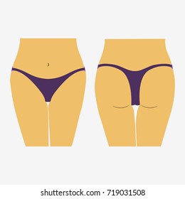 Woman panties strings. Flat vector stock iluustration