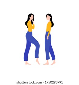 Woman in pants. Simple flat vector illustration. 