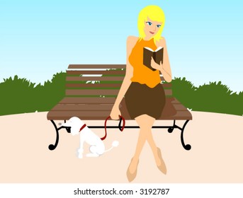 Woman in the Park - Vector