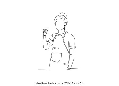 A woman of passionate work. Dia de la mujer emprendedora one-line drawing