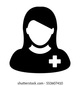 Woman Patient Icon - Medical & Healthcare Glyph Vector Illustration