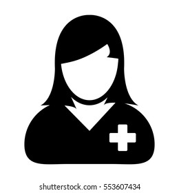 Woman Patient Icon - Medical & Healthcare Glyph Vector Illustration