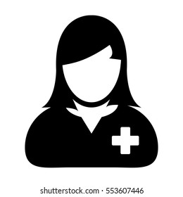 Woman Patient Icon - Medical & Healthcare Glyph Vector Illustration